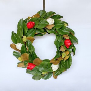 23 Inch Magnolia Bud Wreath, Front Door Wreath, Winter Wreath, Modern Farmhouse Decor, Artificial Wreath, Premium Faux Floral Wreath