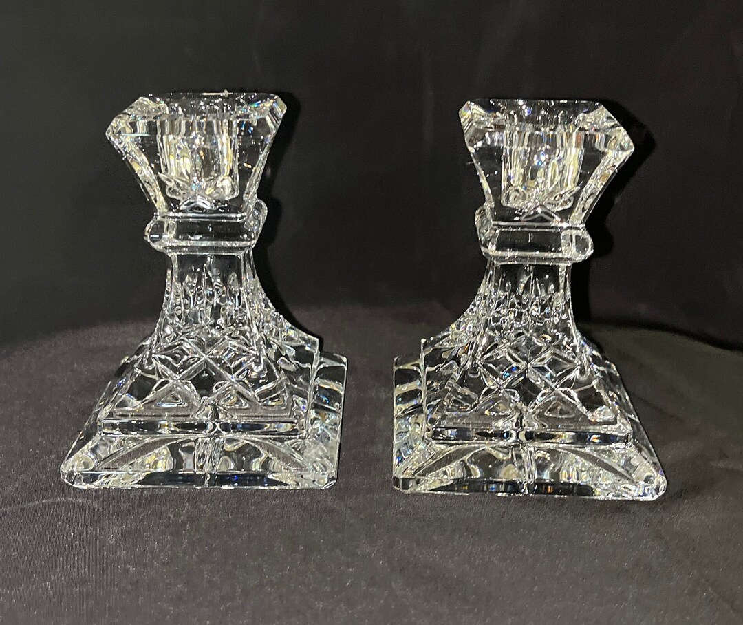 Waterford Crystal Lismore Candlesticks Two 4 Single Etsy