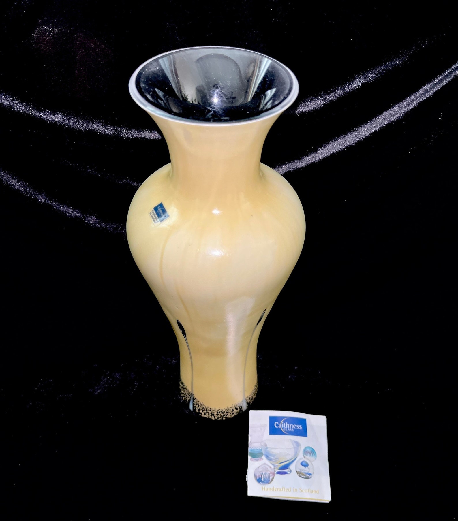 Ebony Collection Art Glass Vase by Caithness in Ireland Etsy