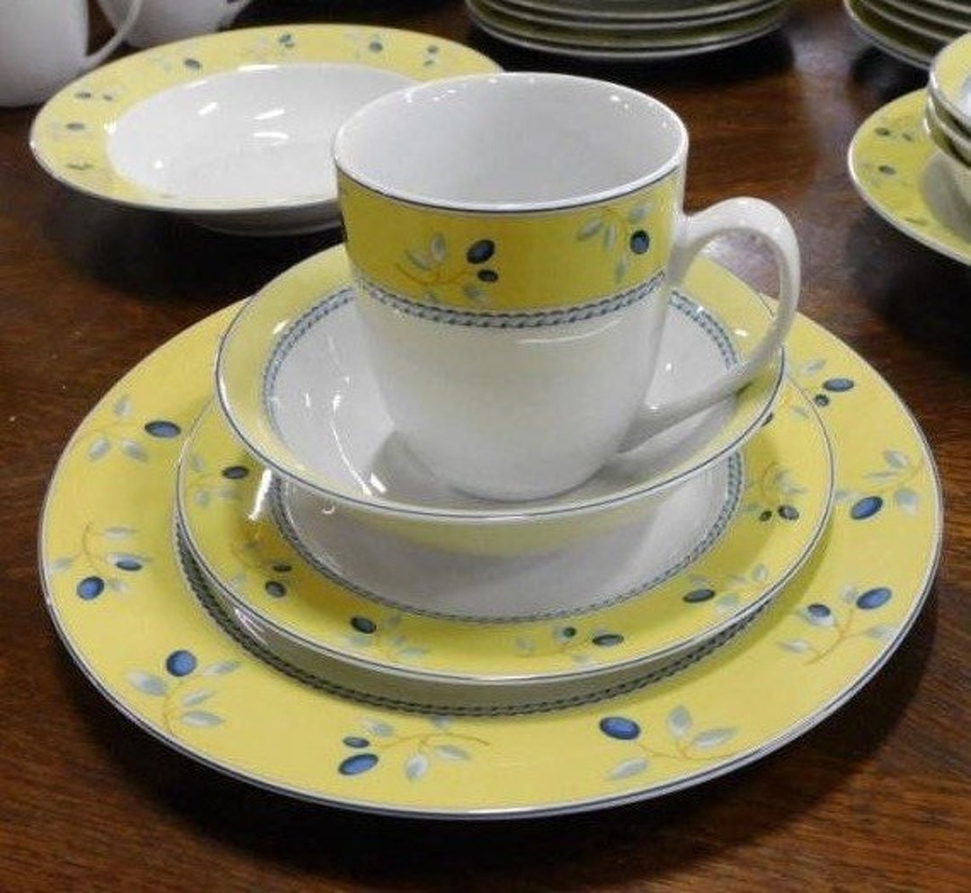 Blueberry Dishes by Royal Doulton, Mugs, Plates, Bowls, Creamer, Sugar