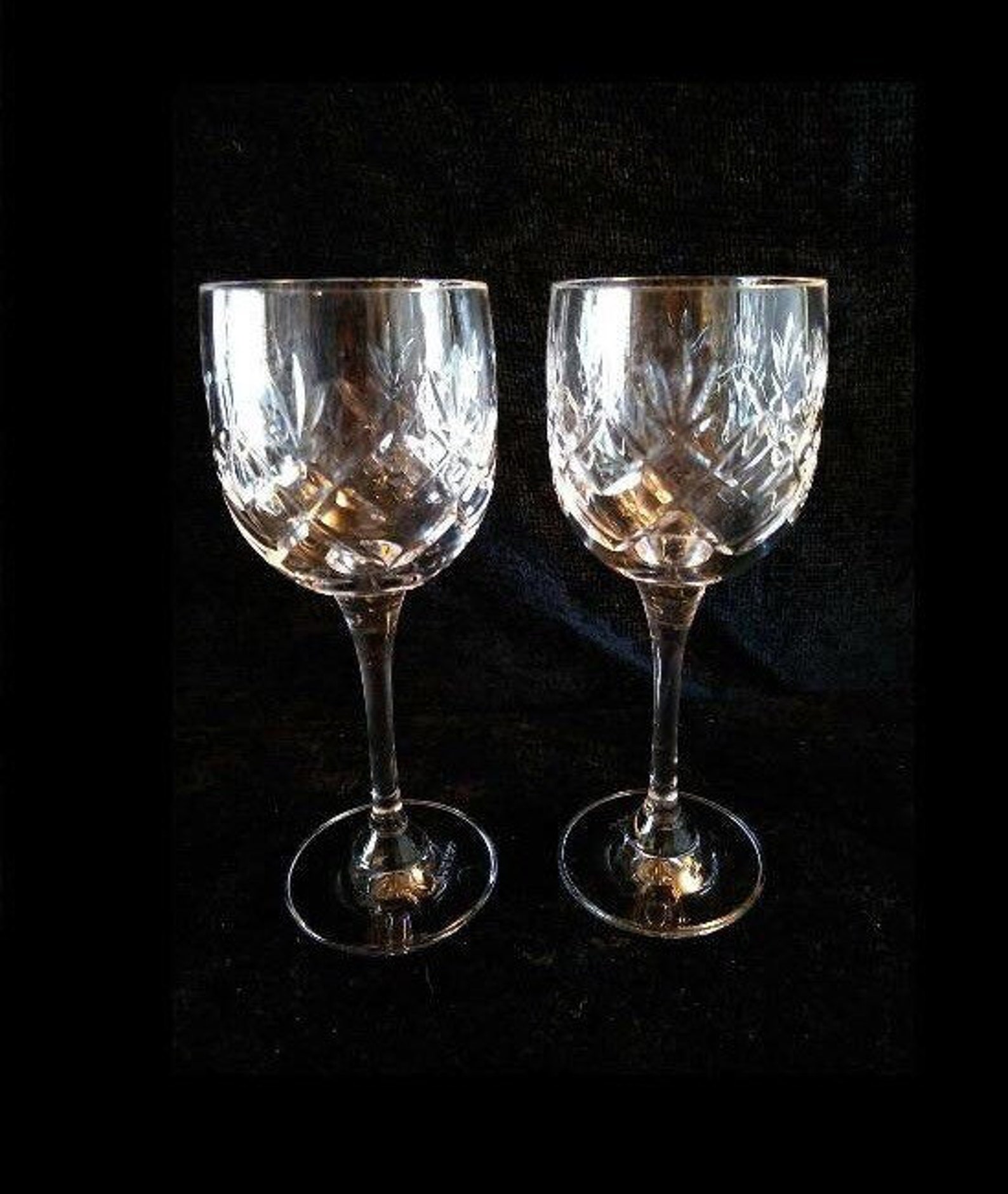 Royal Irish Crystal Wine Glasses Two 7.5 Cut Crystal Etsy UK