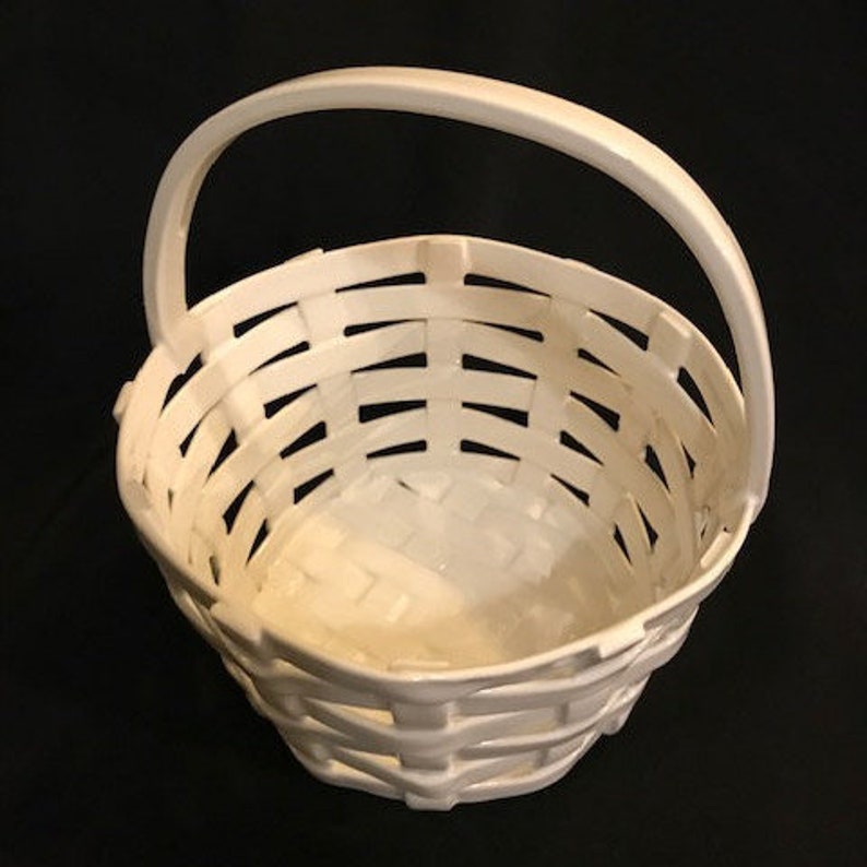 Bread Basket White Ceramic Multi Use Basket in a Woven Design Etsy