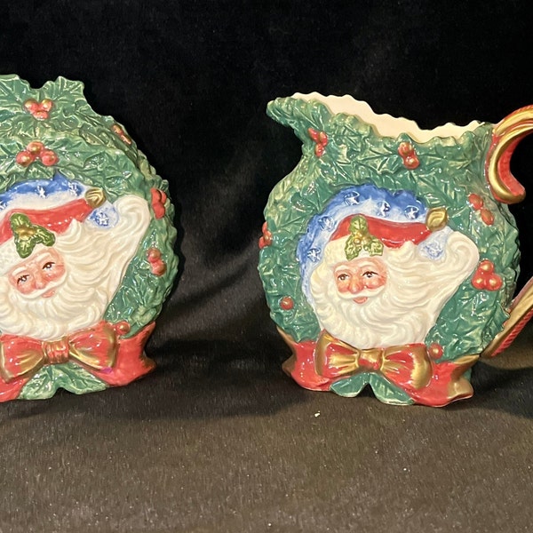 Santa Sugar and Creamer Set Etsy