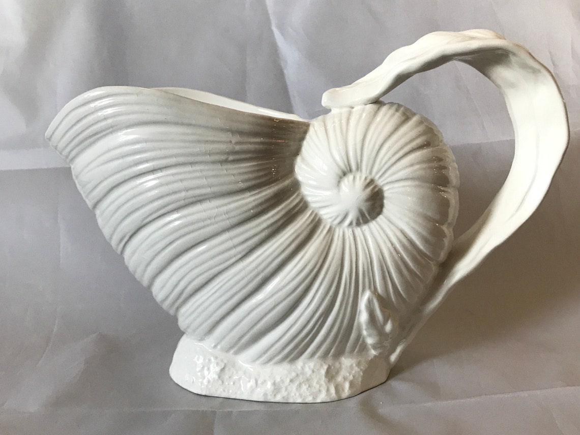 Pitcher from Baum Bros Seashell Collection Majolica Style Etsy