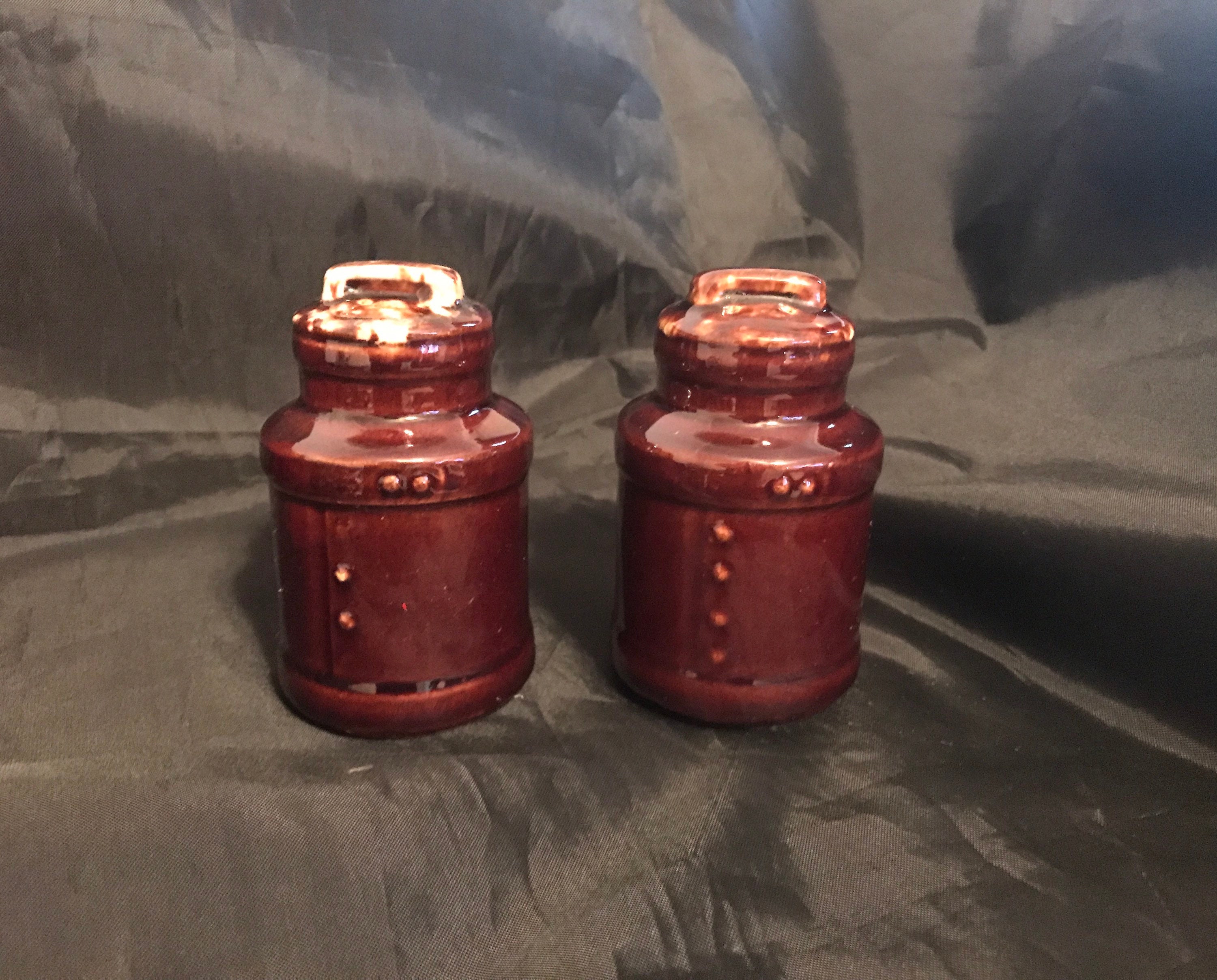 milk can salt and pepper shakers