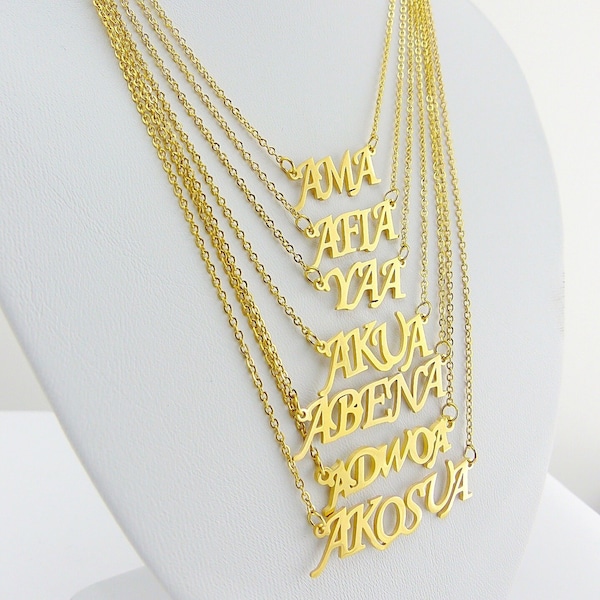 Day Name Necklaces