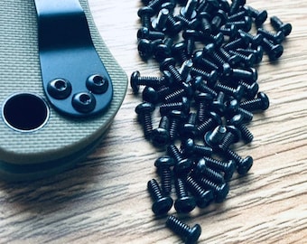 Spyderco Paramilitary 2 • BLACK TORX 8 Pocket Clip Screws - 3x Pocket Clip Screws Per Order Fits Many Spyderco Models Spyderco Knives
