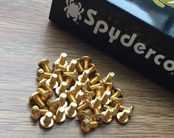 Fits Spyderco Tenacious + Resilience Titanium Gold Plated Pocket Clip Screws