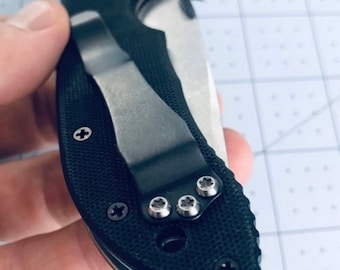Tornillos TORX T8 plateados para modelos Emerson Commander • 3 tornillos de repuesto para clip de bolsillo • Tornillos personalizados para navajas Emerson. Compatible con modelos Emerson.