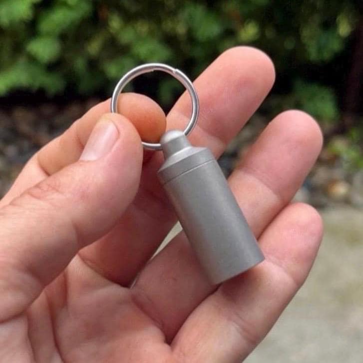 Titanium Capsule Waterproof Pill Sandblasted Finish XTTS Model