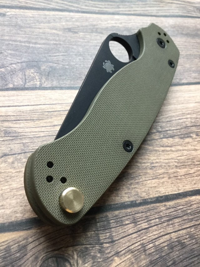 Fits Spyderco Paramilitary 2 • Brass Lanyard Stud • Model A 1x Stud