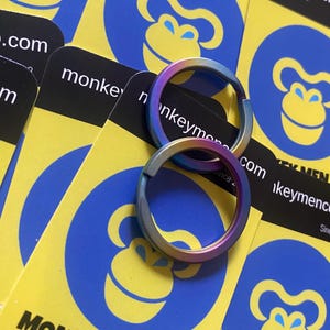 Extra Thick Split Ring Solid Titanium Gr5 1.25” Diameter Rainbow Anodized - 1x Per Order Keychain Custom Quality TITANIUM Grade 5 Everyday image 2