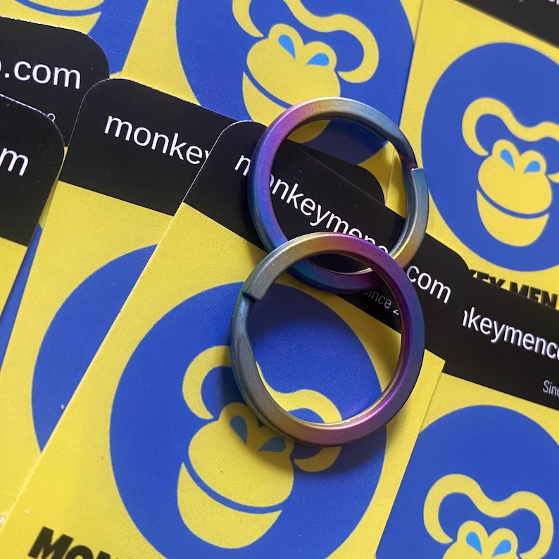 Extra Thick Split Ring Solid Titanium Gr5 1.25” Diameter Rainbow Anodized - 1x Per Order Keychain Custom Quality TITANIUM Grade 5 Everyday image 2