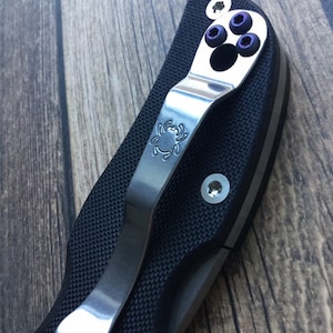 Spyderco Native 5 G-10 + Paramilitary 2 + PM3 PURPLE Titanium Pocket Clip Screws 3x Pocket Clip Screws Per Order Fits Many Spyderco Models