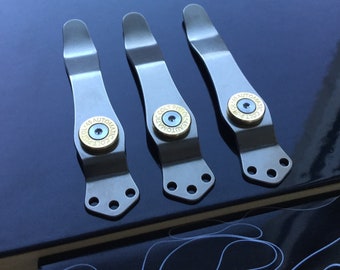 Raw Silver Titanium Colt • Fits Emerson CQC-15 Models Pocket Clip