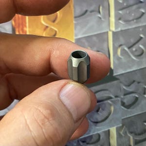 Titanium Hex-Cut Lanyard Bead / Beadblast Silver / 1x Bead Per Order / 40fpm Speed Cut / Hinderer Benchmade Spyderco Emerson CIVIVI