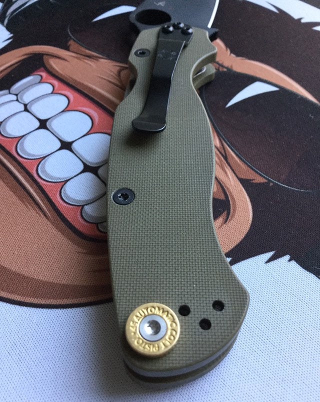 Fits Spyderco Paramilitary 2 • Custom Brass COLT Lanyard Stud