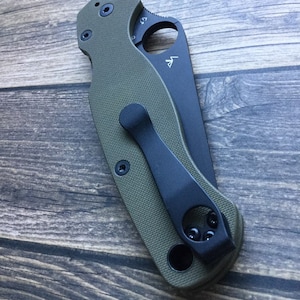 Spyderco モデルに適合 • ブラック チタン ポケット クリップ カスタム Spyderco Yojimbo 2 YoJumbo Caribbean Delica FRN Military • チタン ポケット クリップ 1 個