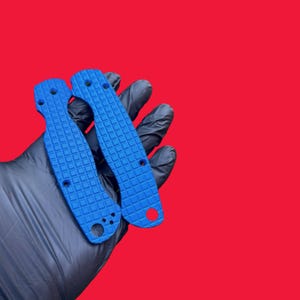 Spyderco Paramilitary 2 カスタム アルミニウム CNC スケール / SP2#ET - 1 セット / 陽極酸化ブルーに適合
