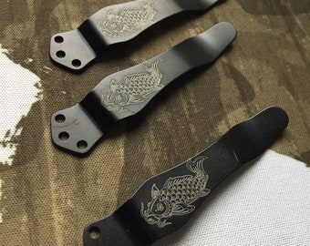 Past op Benchmade Griptilian + Boost vervangende TITANIUM COY-pocketclip • Veel vermelde modellen Benchmade-upgrades • 1x pocketclip per bestelling