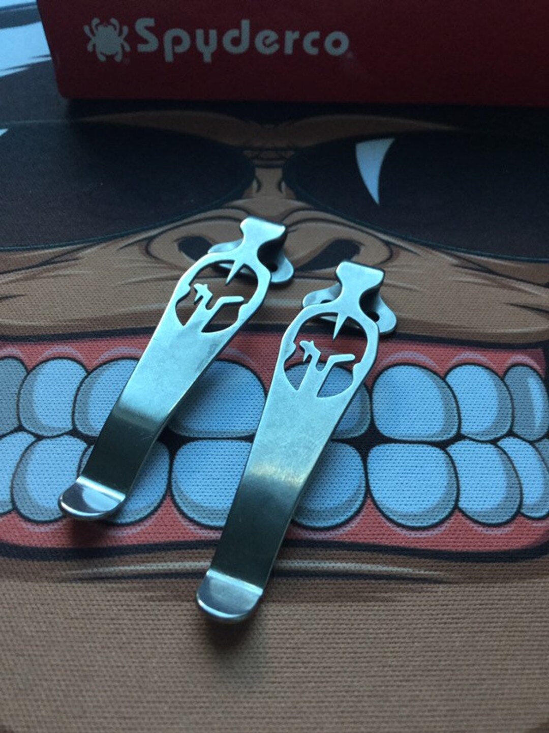 Spyderco Endela Models Titanium Gladiator Pocket Clip Silver Etsy