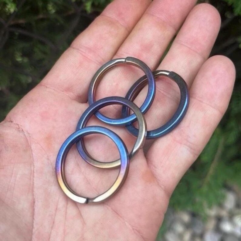 Extra Thick Split Ring Solid Titanium Gr5 1.25” Diameter Blured Anodized - 1x Per Order Keychain Custom Quality TITANIUM Grade 5 Everyday image 2
