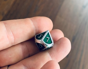 Sided Dice • Green Silver Trim • One Dice Per Order