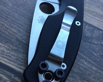 Spyderco Tenacious + Ambitious + Resilience + Persistence • BLACK BIG BOY Pocket Clip Screws • 3x Pocket Screws Spyderco Custom Clip Screws