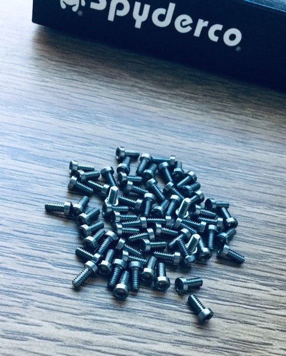 Spyderco Delica 4 BLACK Titanium Scale Screws • 4x Screws