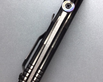 Fits Kershaw Emerson CQC Models • Flamed Titanium COLT Thumb Disc • Custom Made