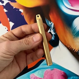 EDC Capsule Cigarette Stash Conceal Pill Case - Keychain Carry Waterproof Brass / 1x Capsule Pill Holder Pocket Tool Gear