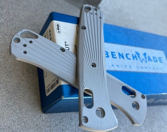 Fits Benchmade Bugout CUSTOM Lined CNC Scale / Aluminum - One Set - Raw Silver