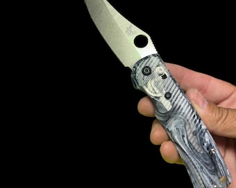 Fits Benchmade Griptilian CUSTOM Clear Acrylic Offset Scales - One Set Per Order - Benchmade Knife Upgrade Scales Griptilian Hardware