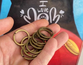Pierścień dzielony z brązu i niklu • 25 mm Brelok kieszonkowy Akcesoria do kluczy Narzędzia do codziennego noszenia