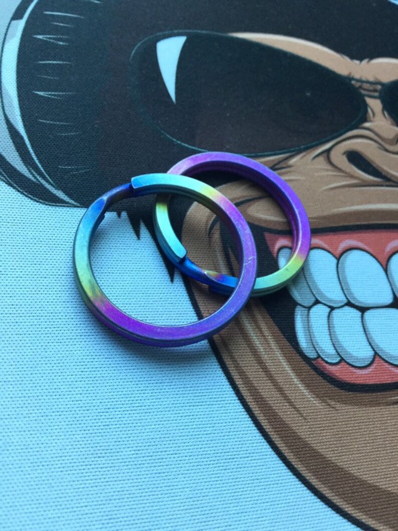 Titanium Split Ring EDC Anodized Rainbow 1.25 Etsy