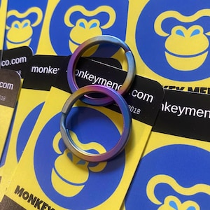 Extra Thick Split Ring Solid Titanium Gr5 1.25” Diameter Rainbow Anodized - 1x Per Order Keychain Custom Quality TITANIUM Grade 5 Everyday image 1