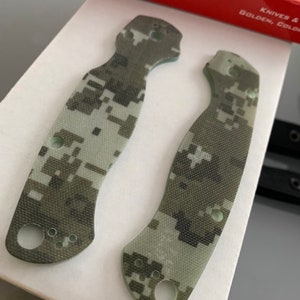 Spyderco Paramilitary 2 CUSTOM G-10 CNC Scale / SP2#G10 - One Set - Light Digi