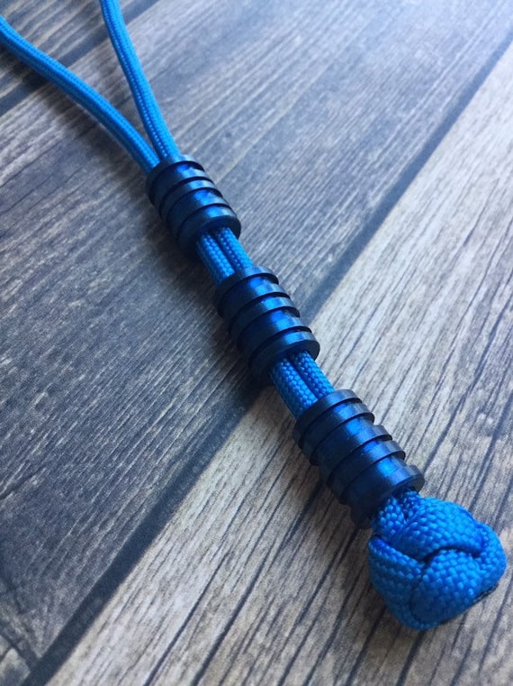 Blue Titanium Twist Bead  • Lanyard Bead • Small Size