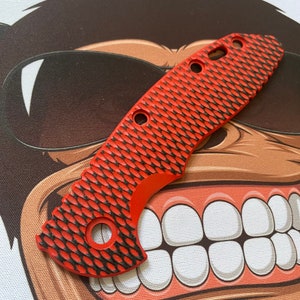 Serve para Hinderer XM-18 3,5” - DIAMOND GRIND Escala G-10 personalizada / Uma escala - Vermelho desbotado