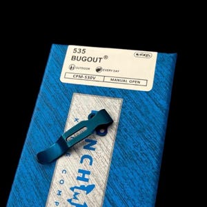 Benchmade Bugout BLUE Short Deep Carry Pocket Clip • Many Benchmade Models Listed Benchmade Pocket Clip Upgrades • 1x Pocket Clip Per Order