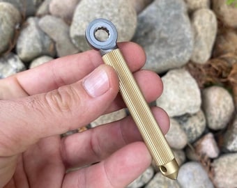 BRASS Manual Bit Driver Tool + Breaker Tip Keychain Carry Magnetic Screwdriver Tool CUSTOM Pocket Carry Gear Titanium Tool Gift For Him