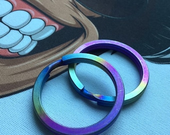 Made To Order 5x Piece Set * 2-7 week delay * Titanium Split Ring • EDC • Anodized Rainbow • 1.25"