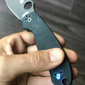 Fits Spyderco Paramilitary 2 + Para 3 CUSTOM Blue Titanium Scale Stud • No Knife Stud And Screw Only