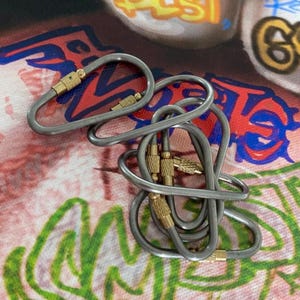 Titan Schnalle Schlüsselanhänger Drehschnalle EDC Camping Outdoor Werkzeug Spaltring Ultraleicht - Ultra starken Titan Grad 4 • 1x pro Bestellung