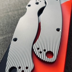 Fits Spyderco Paramilitary 2 CUSTOM Titanium CNC Scale / SP2#LN - One Set