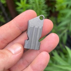 Custom Whistle High Pitch Keychain Accessory Solid Titanium Custom Bead Blasted Finish • 1.75” x .75” Size Outdoor Adventure Pocket Gear