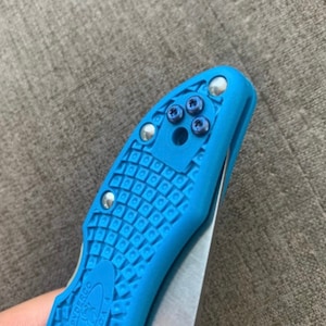 Spyderco Endura 4 + FRN Delica 4 FRN + Yojimbo 2 + More • 3x Blue Titanium Scale Insert Screws • Spyderco Custom Hardware Spyderco Upgrades