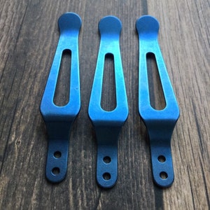 Fits Hinderer Knife Models BLUE Titanium Pocket Clip Fits Hinderer XM-18 / XM-24 Pocket Clip Upgrade Custom Hinderer Parts • 1x Pocket Clip