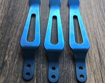 Blue Titanium Pocket Clip • Fits Hinderer XM-18 / XM-24
