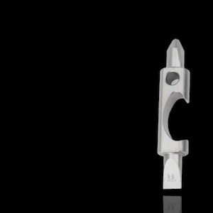 Mini Driver Tool + Opener / Titanium Grade 4 / Lanyard Hole (Star + Flat Head Drives) Keychain Carry / High Polished Titanium